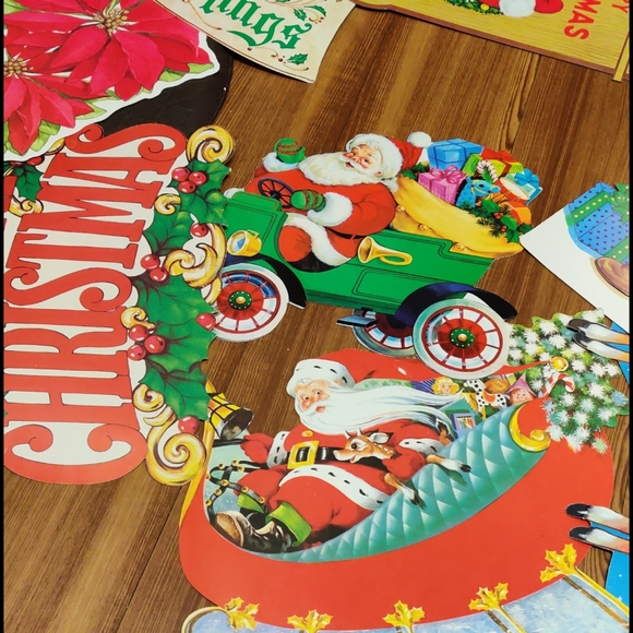 Vintage 1970s 80s Christmas cutouts window - Picture 13 of 16